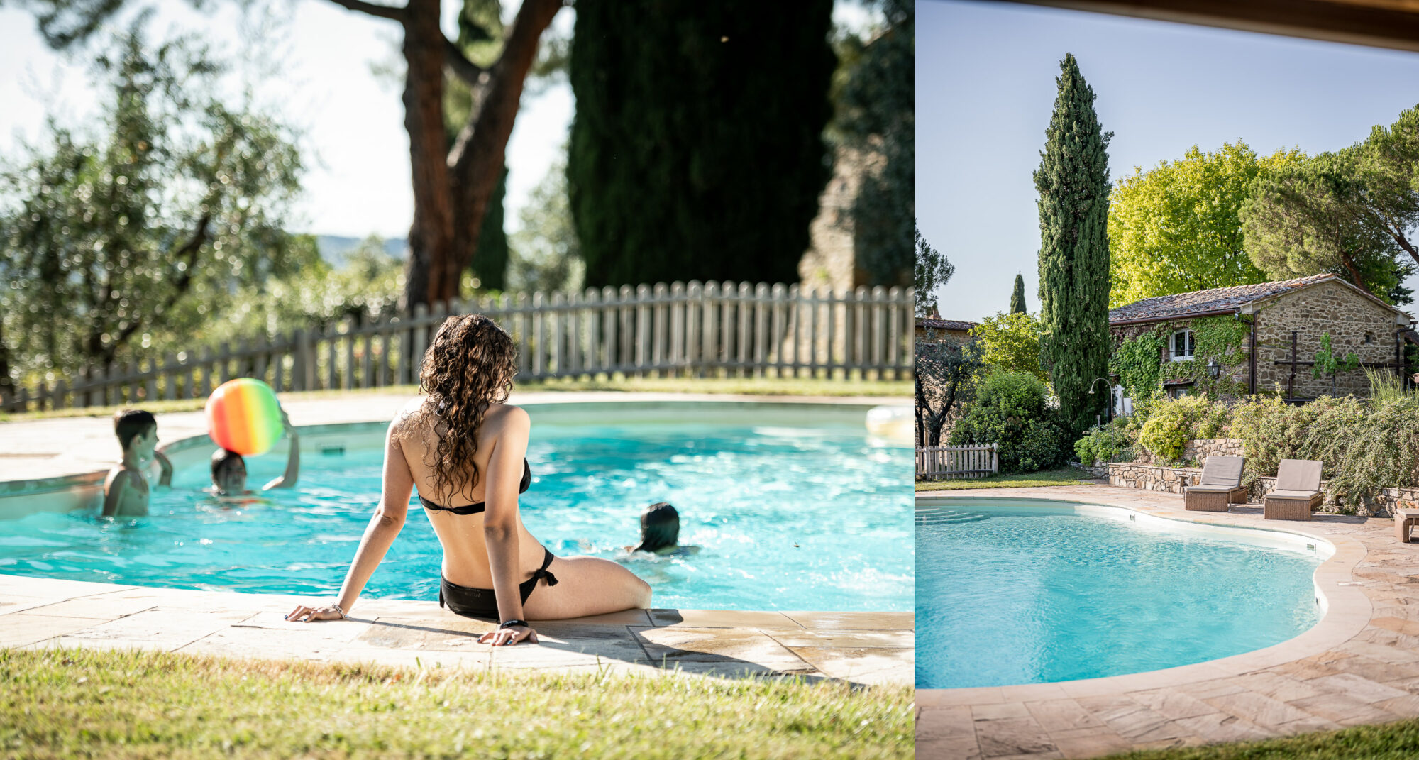 Reportage fotografico ospitalità extra alberghiera di lusso piscina